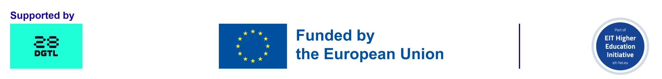 Supported by 28DIGITAL · Funded by the European Union · Part of EIT Higher Education Initiative